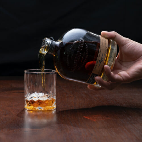 Redemption whiskey pouring into glass