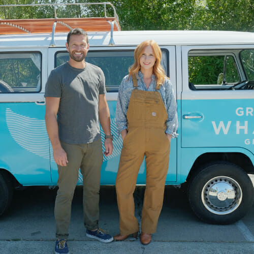 Gray whale gin branded vehicle