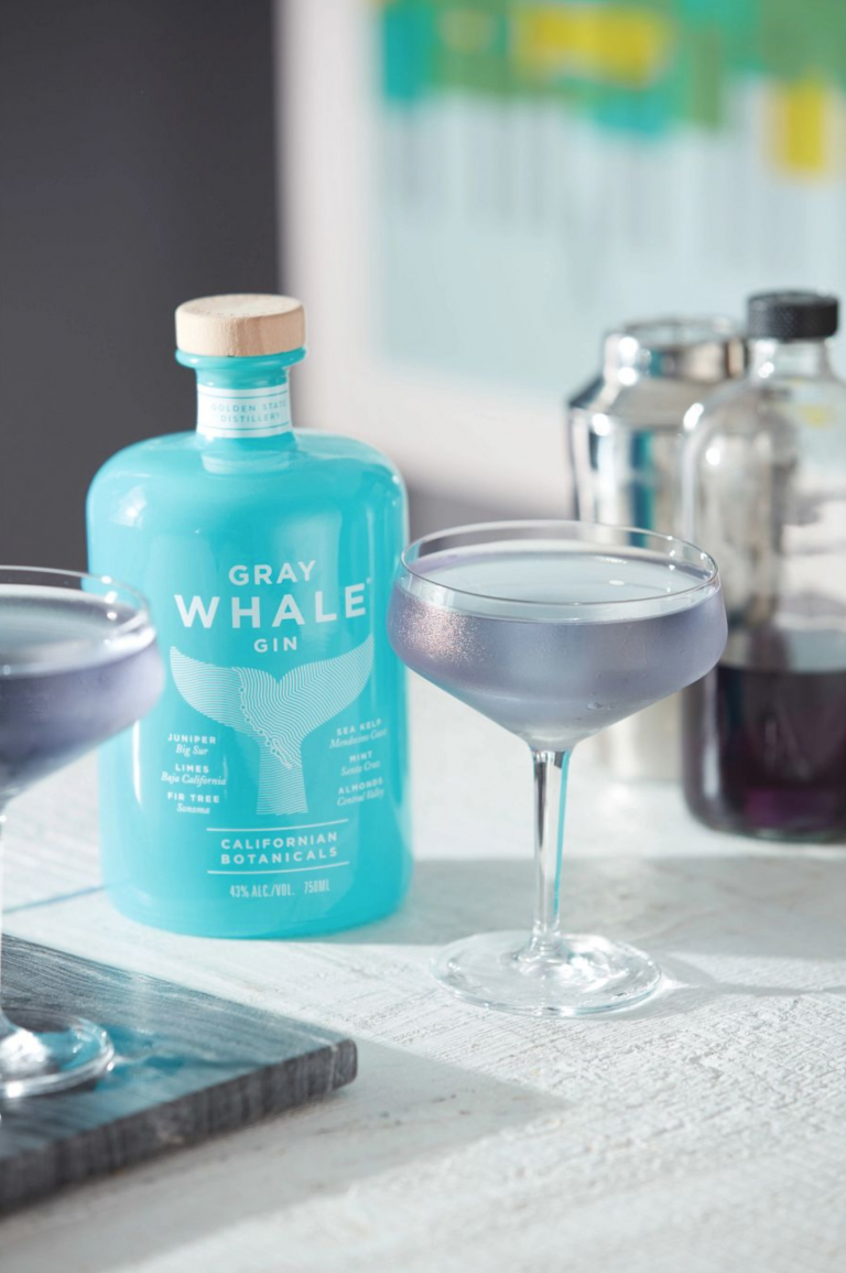 Gray whale gin purple cocktail